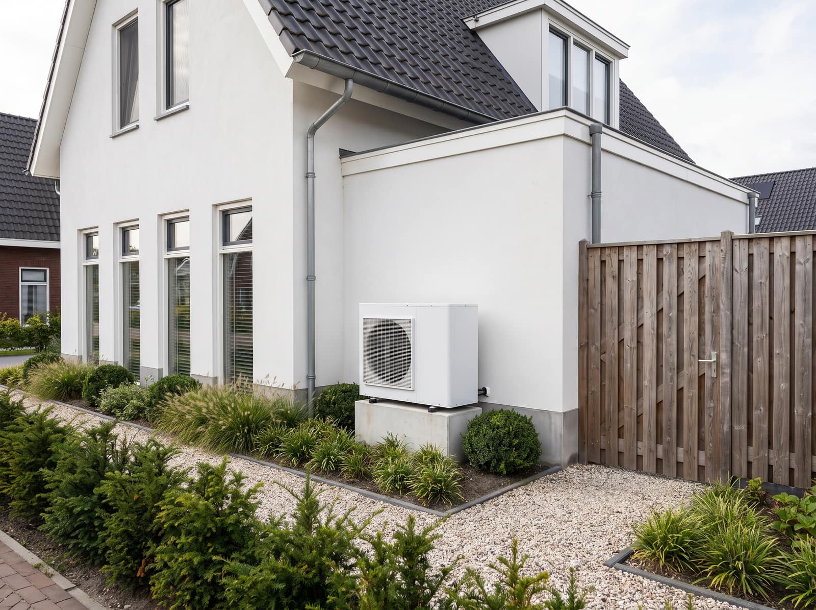 Warmtepomp bij een moderne woning